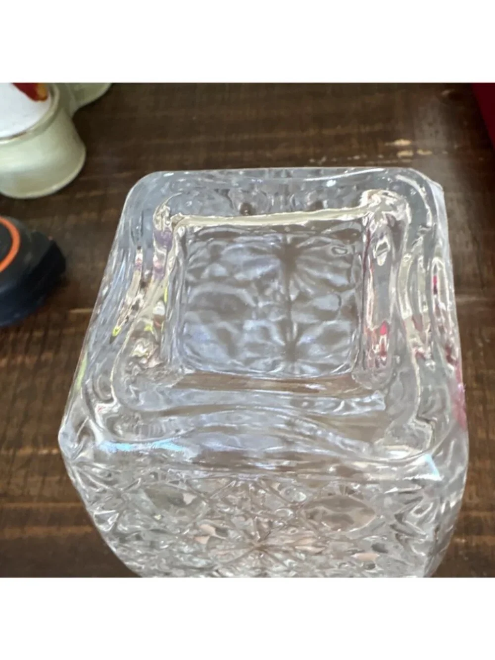 C.F. Design i Preziosi Crystal Decanter Set 6 Glasses Gold Rim Stopper Box-ITALY